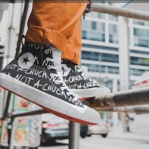 Converse Kids' Black and White Graphic High-Tops